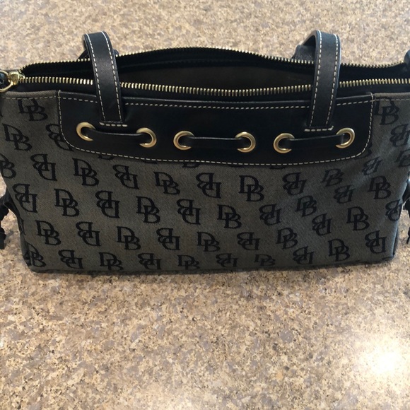 Dooney & Bourke black leather with DB monogram bag - Picture 1 of 15